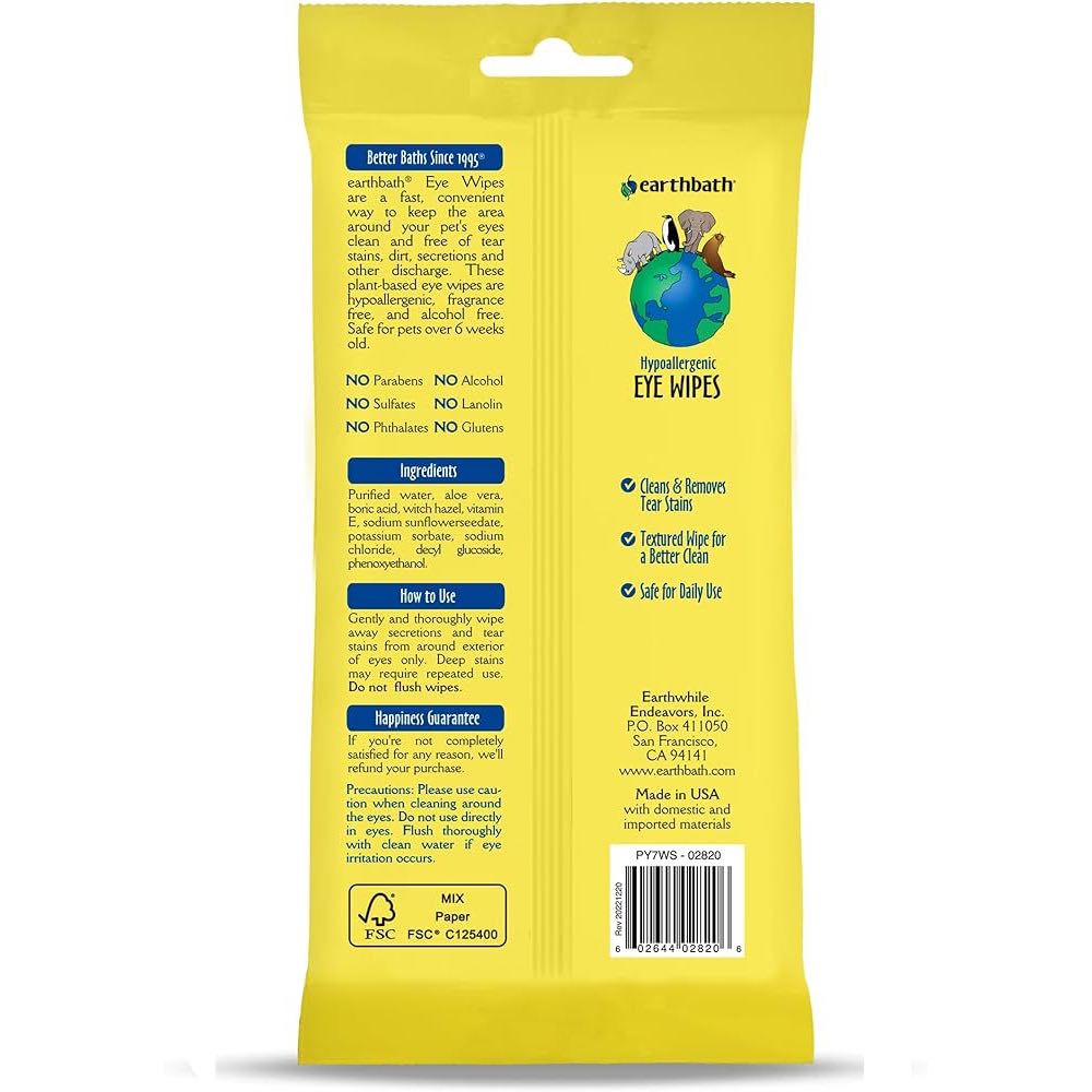 Earthbath shop eye wipes