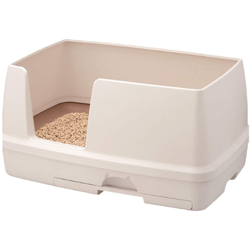 High wall outlet cat litter box