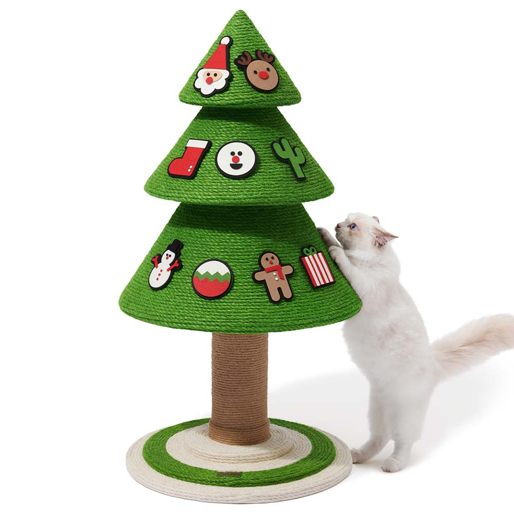 Cat scratching best sale post christmas tree