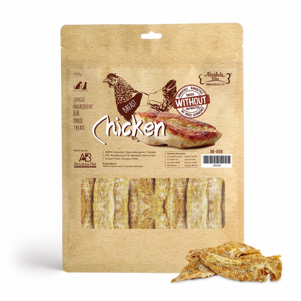 Dried chicken breast dog hot sale treats