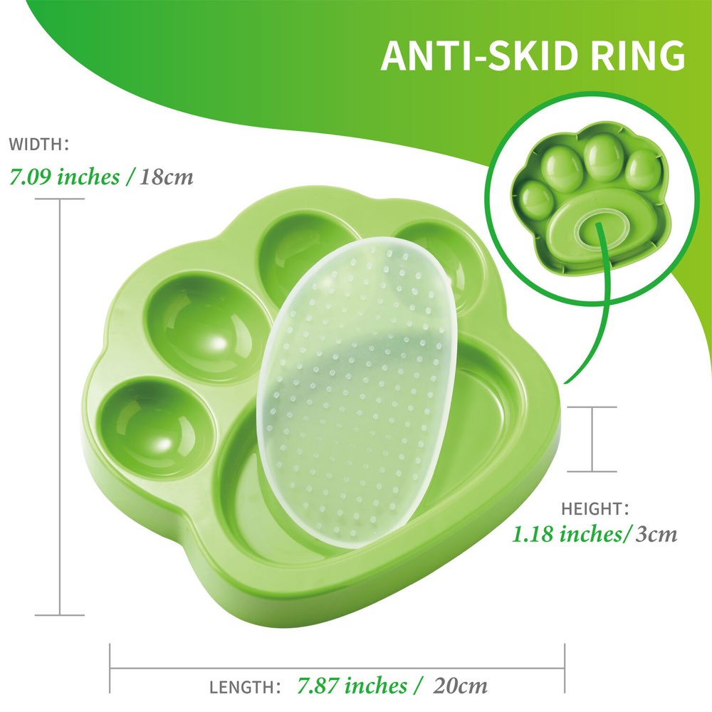 Paw 2-in-1 Feeder & Lick Pad Green