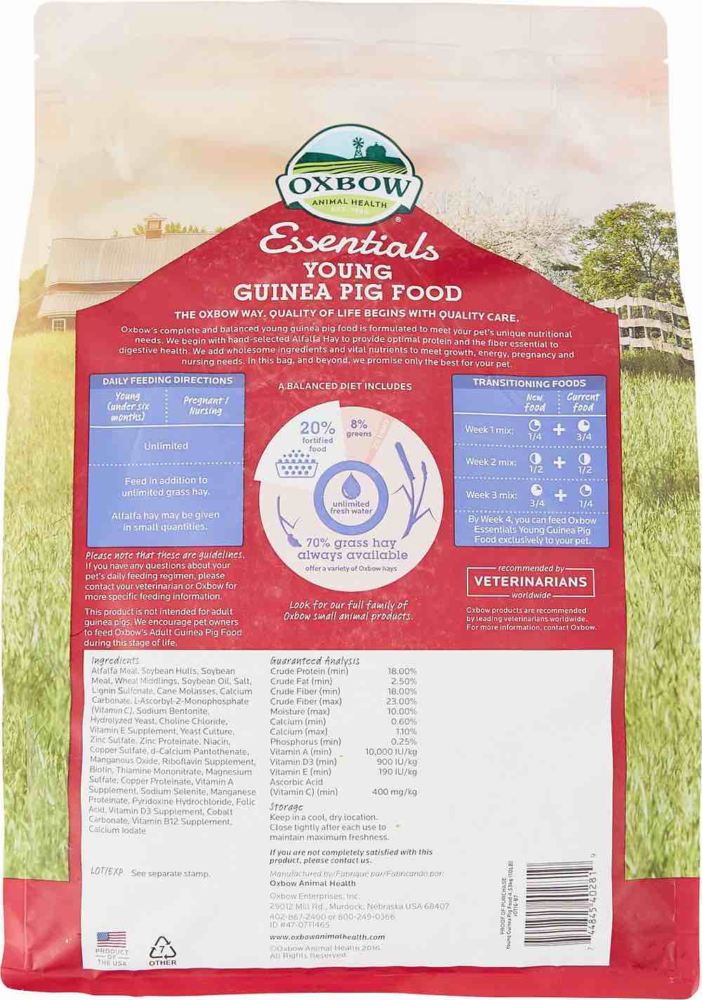 Oxbow young guinea outlet pig food