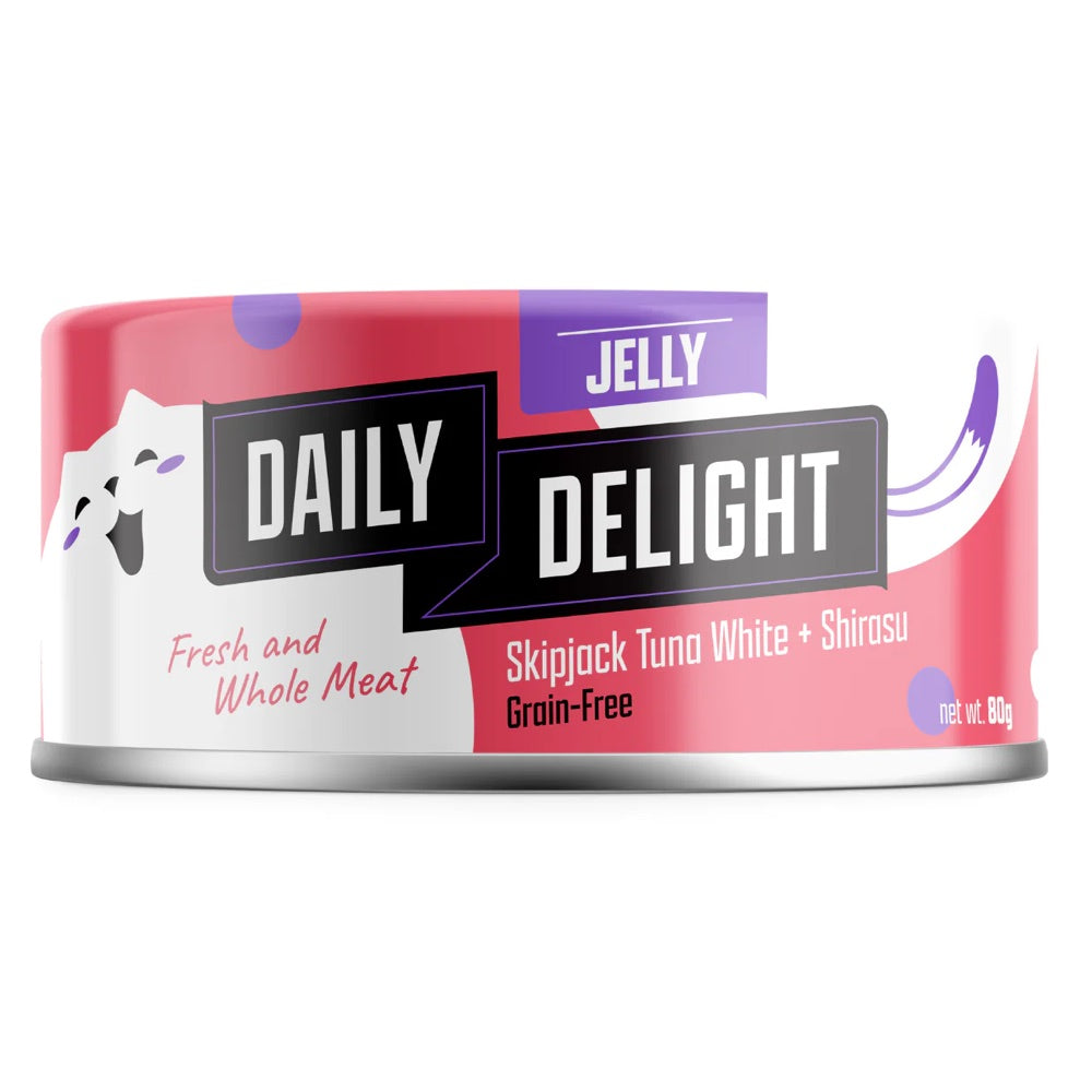 Daily Delight Skipjack Tuna White with Shirasu in Jelly Canned Cat Food 80g