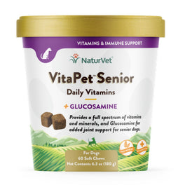  NaturVet VitaPet Senior Daily Vitamins Plus Glucosamine Soft Chew CUP 60 count