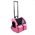 Petcomer Trolley Backpack Pet Carrier Large Pink