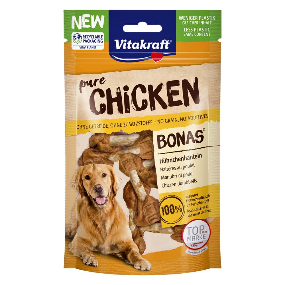 Vitakraft Pure Chicken Bonas Dumbbells Grain-Free Dog Treats 80g