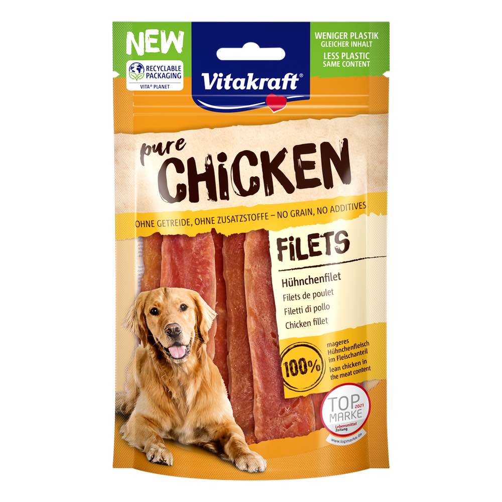 Vitakraft Pure Chicken Fillet Grain-Free Dog Treat 80g