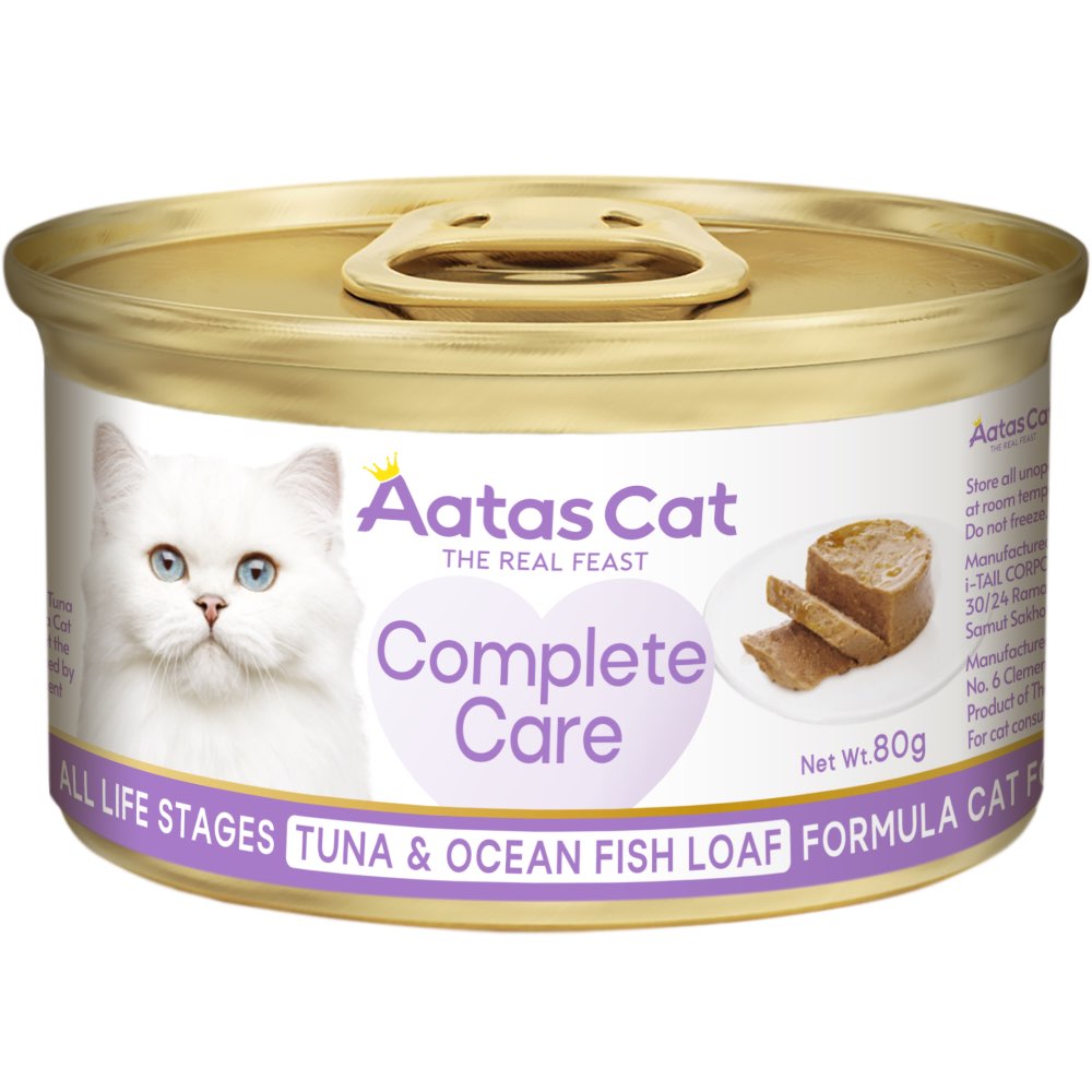 Aatas Cat Complete Care Tuna & Ocean Fish Loaf Canned Cat Food 80g