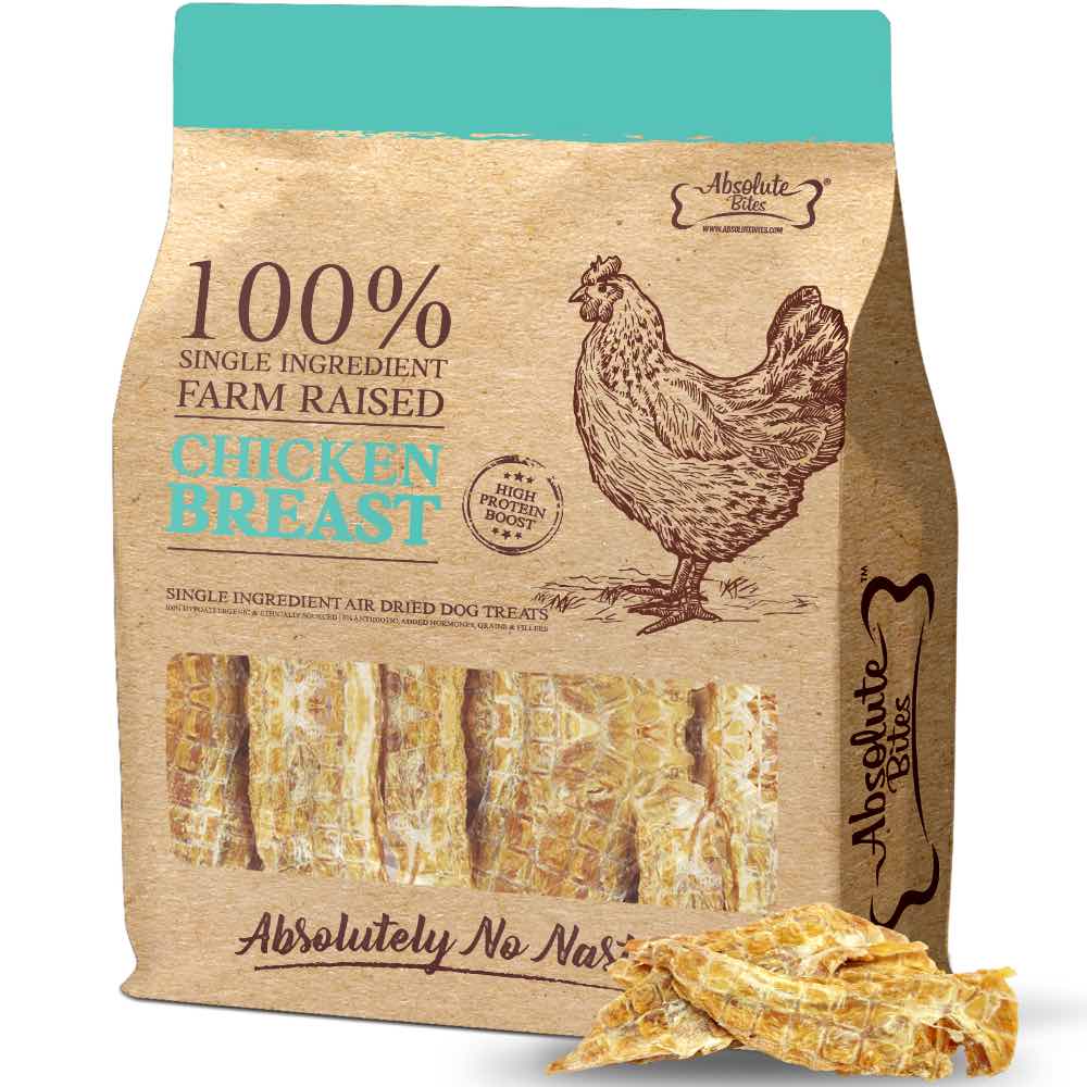 35% OFF: Absolute Bites Air Dried Chicken Breast Dog Treats 450g