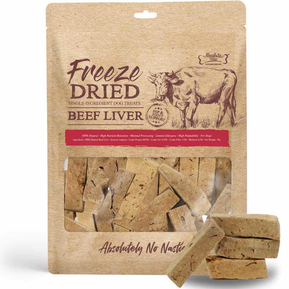 33% OFF: Absolute Bites Beef Liver Freeze Dried Dog Treat 70g