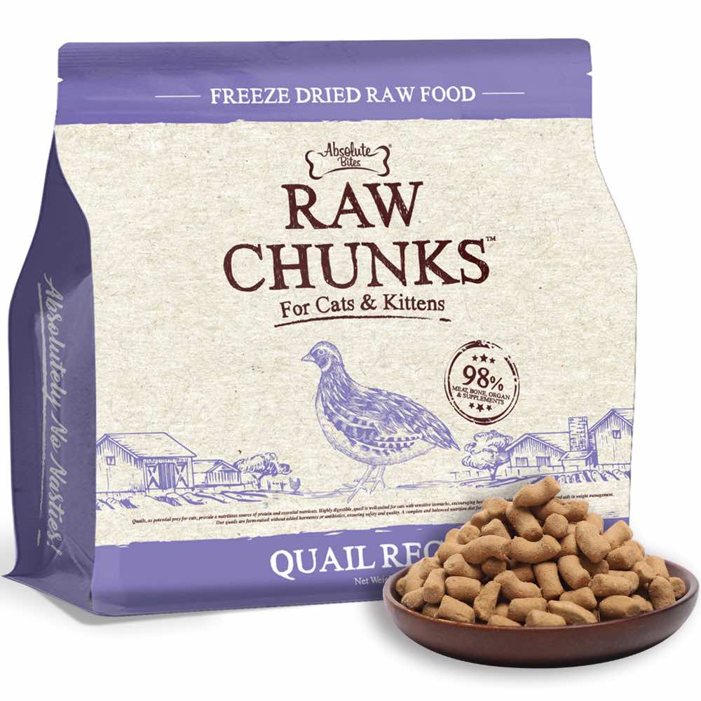 35% OFF: Absolute Bites Raw Chunks Quail Freeze Dried Cat Food