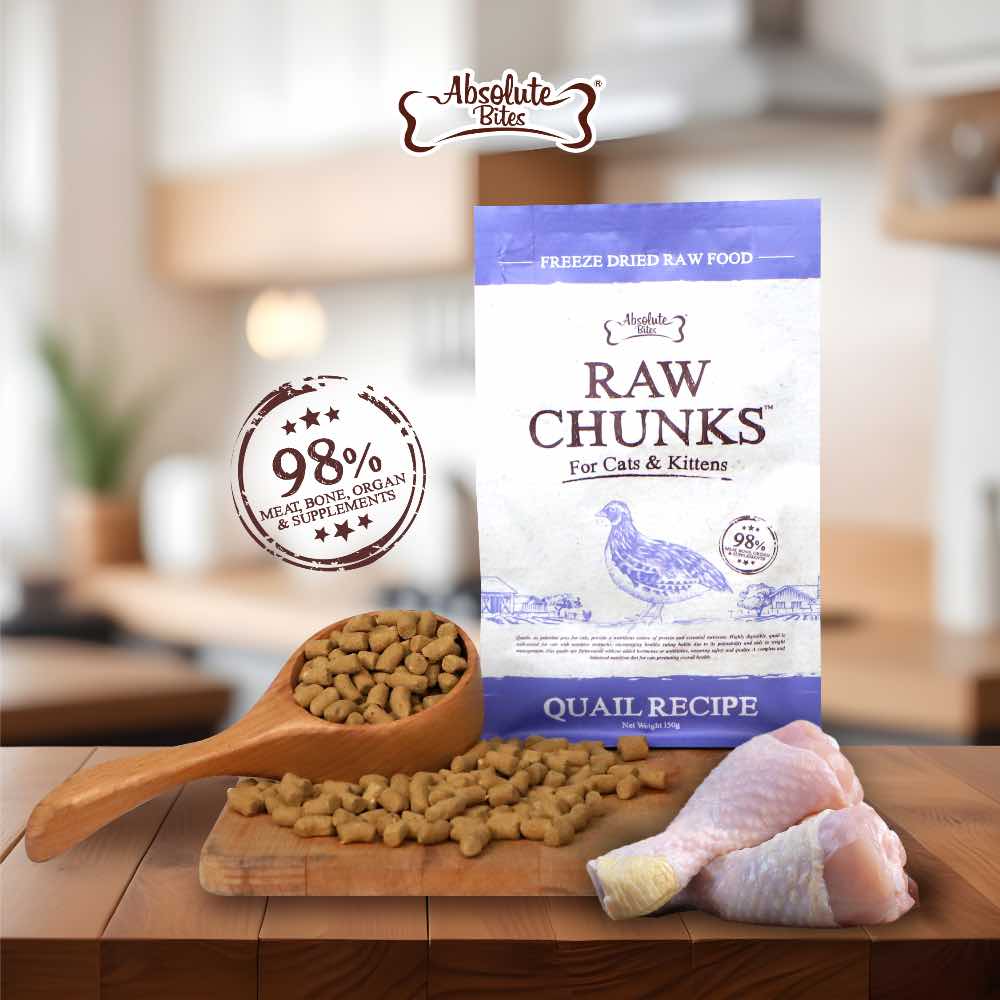 35% OFF: Absolute Bites Raw Chunks Quail Freeze Dried Cat Food