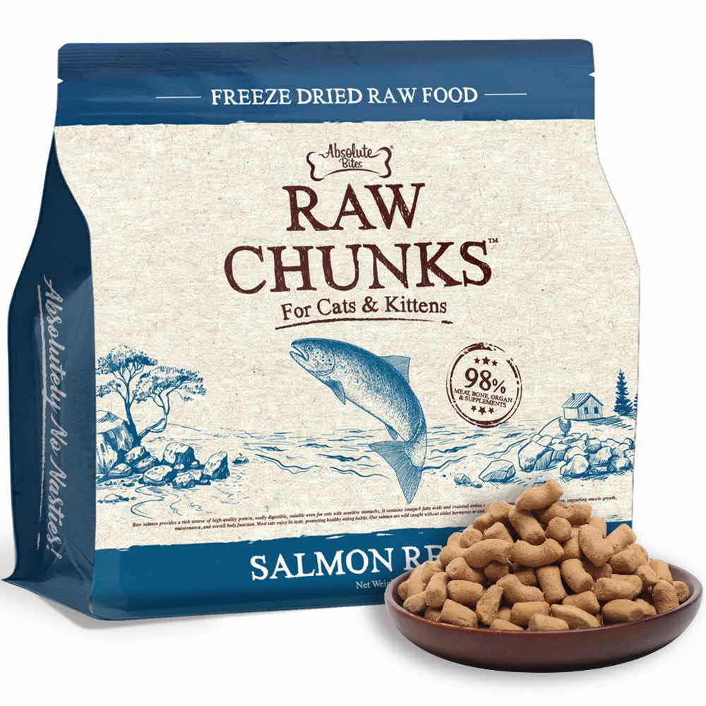 35% OFF: Absolute Bites Raw Chunks Salmon Freeze Dried Cat Food