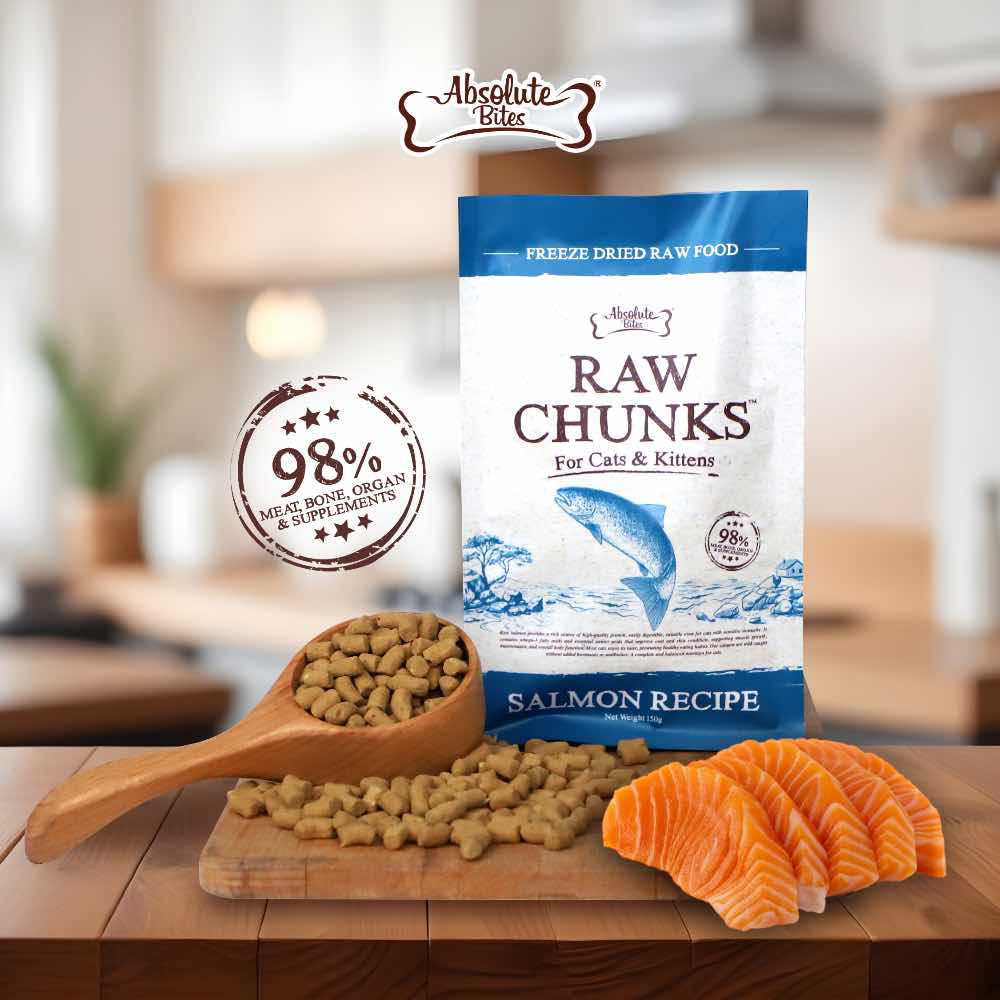 35% OFF: Absolute Bites Raw Chunks Salmon Freeze Dried Cat Food