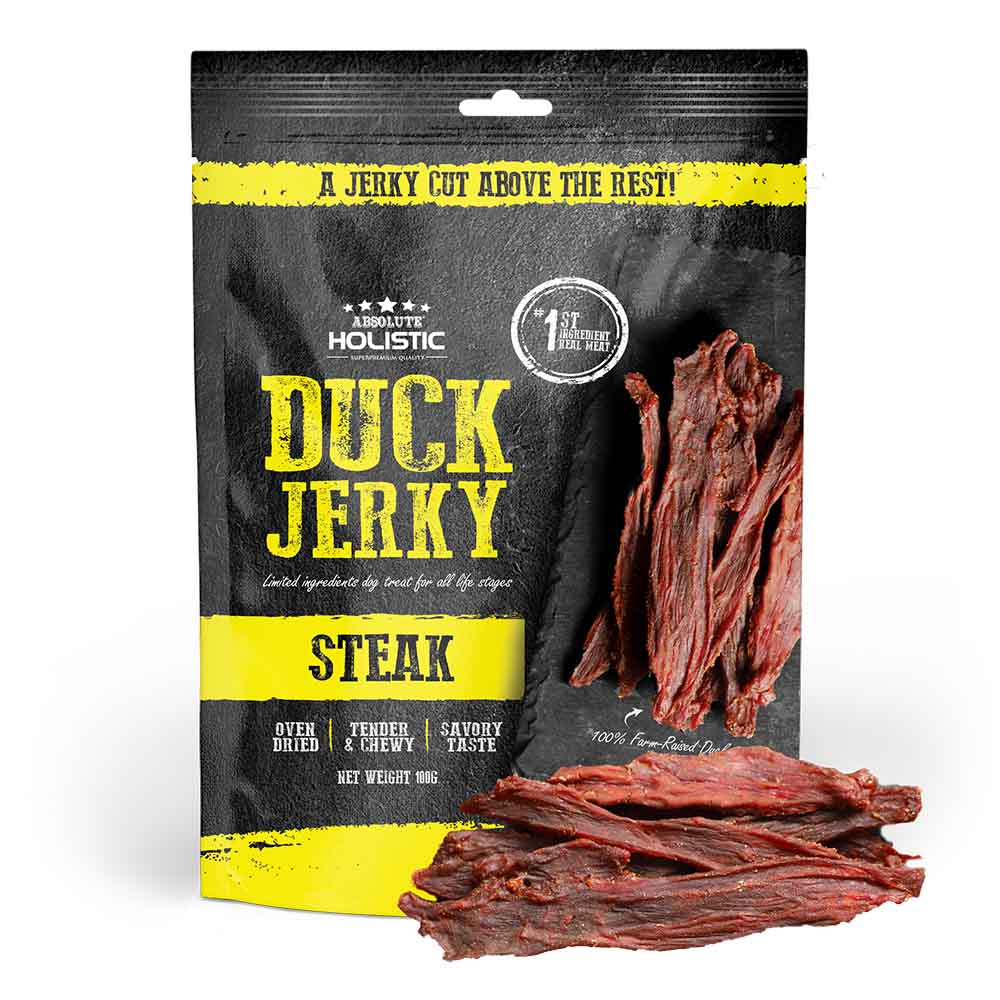 20% OFF: Absolute Holistic Duck Steak Grain Free Dog Treat 100g