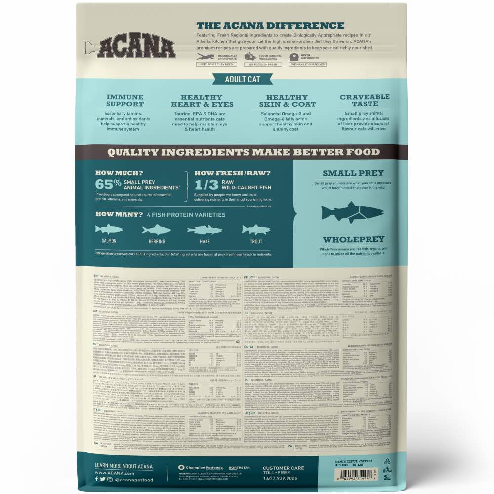 ACANA Freeze-Dried Coated Bountiful Catch Grain-Free Dry Cat Food