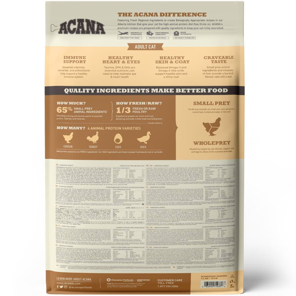 ACANA Freeze-Dried Coated Homestead Harvest Grain-Free Dry Cat Food