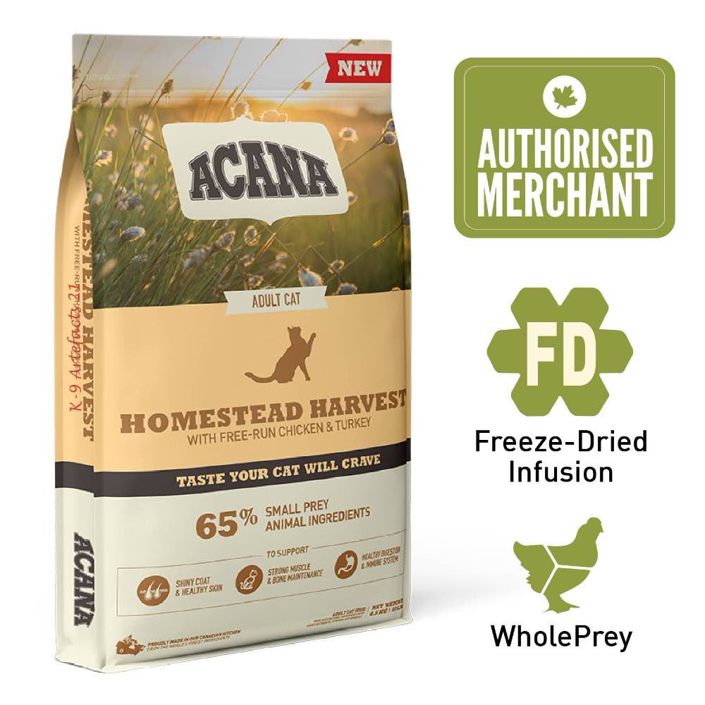 ACANA Freeze-Dried Coated Homestead Harvest Grain-Free Dry Cat Food