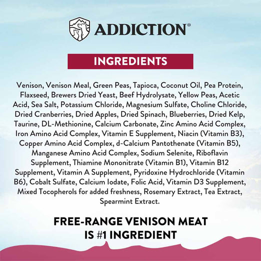 'EXCLUSIVE LAUNCH': Addiction Viva La Venison Grain-Free Small Breed Dry Dog Food 1.5kg