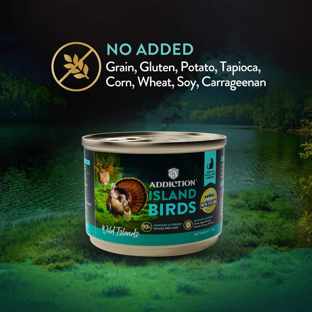 23% OFF: Addiction Wild Islands Island Birds Chicken & Turkey Grain-Free Canned Cat Food 185g