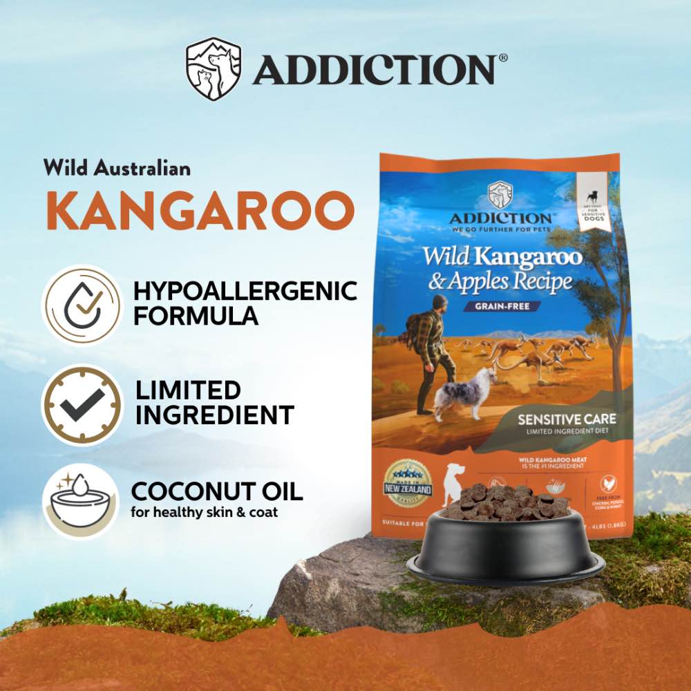 25% OFF/BUNDLE DEAL: Addiction Wild Kangaroo & Apples Grain Free Dry Dog Food