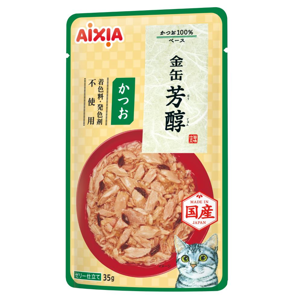 Aixia Kin-Can Skipjack Tuna Gravy Pouch Wet Cat Food 35g x 12