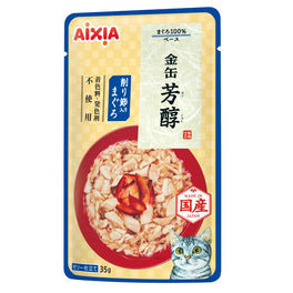 Aixia Kin-Can Tuna With Dried Skipjack Gravy Pouch Wet Cat Food 35g x 12