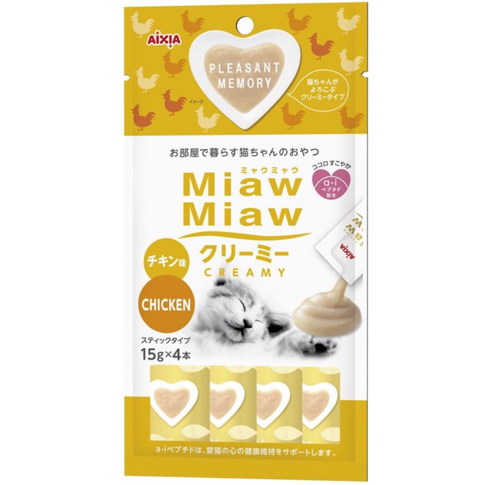 4 FOR $12: Aixia Miaw Miaw Creamy Chicken Cat Treat 60g