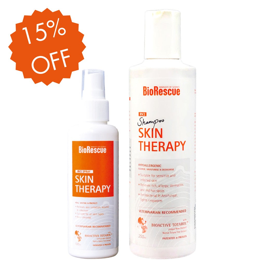 BioRescue Skin Therapy Shampoo & Spray Set For Cats & Dogs