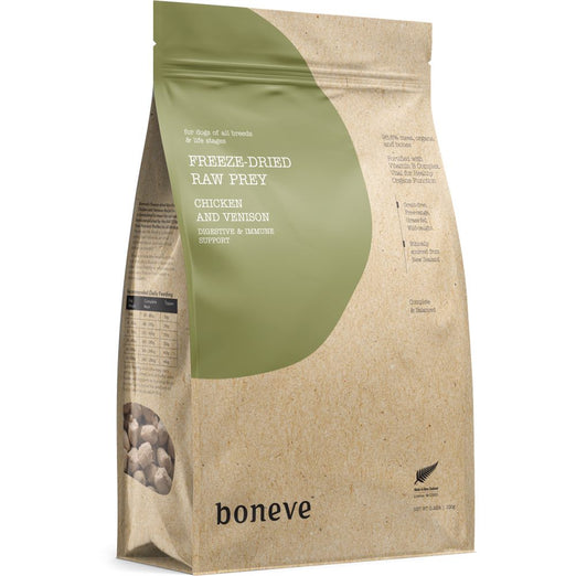 20% OFF (Exp 27Apr25):  Boneve Chicken & Venison Digestive & Immune Support Grain-Free Freeze-Dried Raw Dog Food