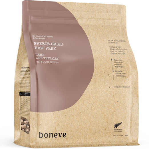 20% OFF (Exp 27Apr25): Boneve Lamb & Trevally Hip & Joint Support Grain-Free Freeze-Dried Raw Dog Food