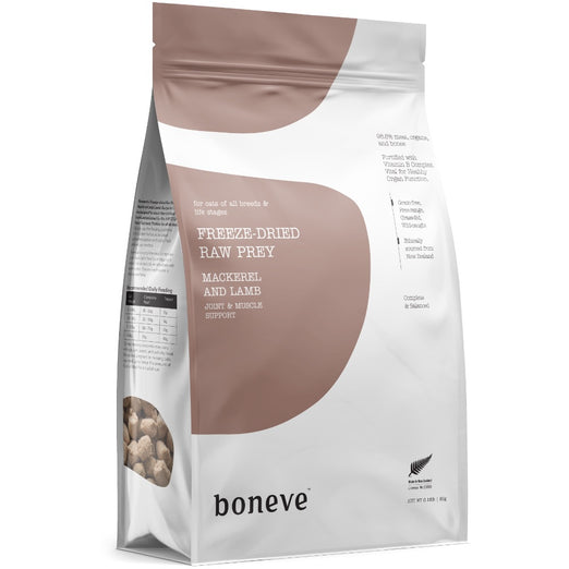 15% OFF: Boneve Mackerel & Lamb Joint & Muscle Support Grain-Free Freeze-Dried Raw Cat Food