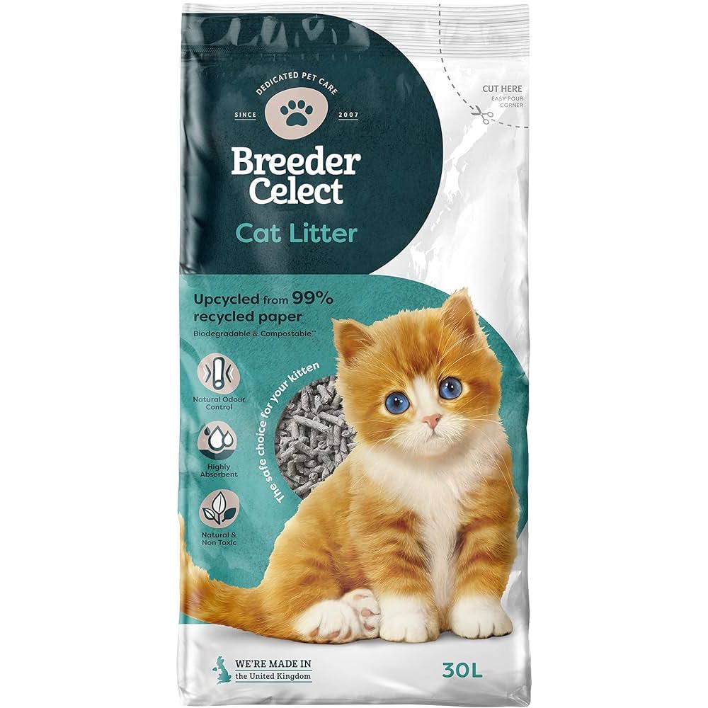 15% OFF: Breedercelect Recycled Paper Cat Litter 30L