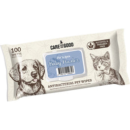 3 FOR $11.90: Care For The Good Antibacterial Pet Wipes For Cats & Dogs (Baby Powder) 100pc