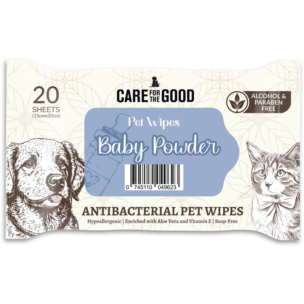 15% OFF: Care For The Good Antibacterial Pet Wipes For Cats & Dogs 20pc