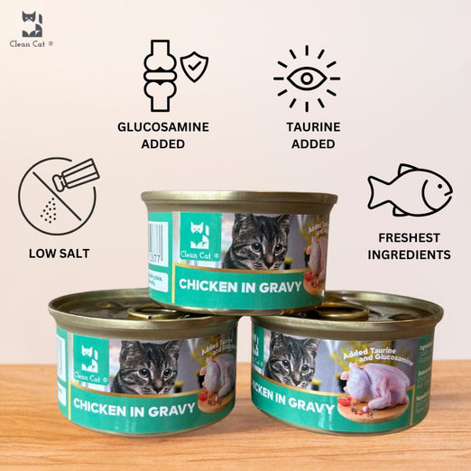 $8 OFF 24 cans: Clean Cat Chicken in Gravy Canned Cat Food 80g x 24