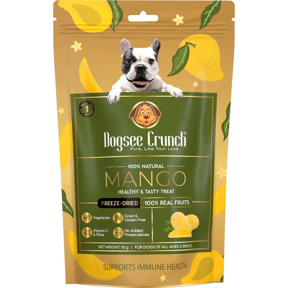 4 FOR $10 (Exp Feb25): Dogsee Crunch Mango Grain-Free Freeze-Dried Dog Treats 10g