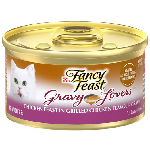 Fancy Feast Gravy Lovers Chicken Feast In Grilled Chicken Flavour Gravy Canned Cat Food 85g