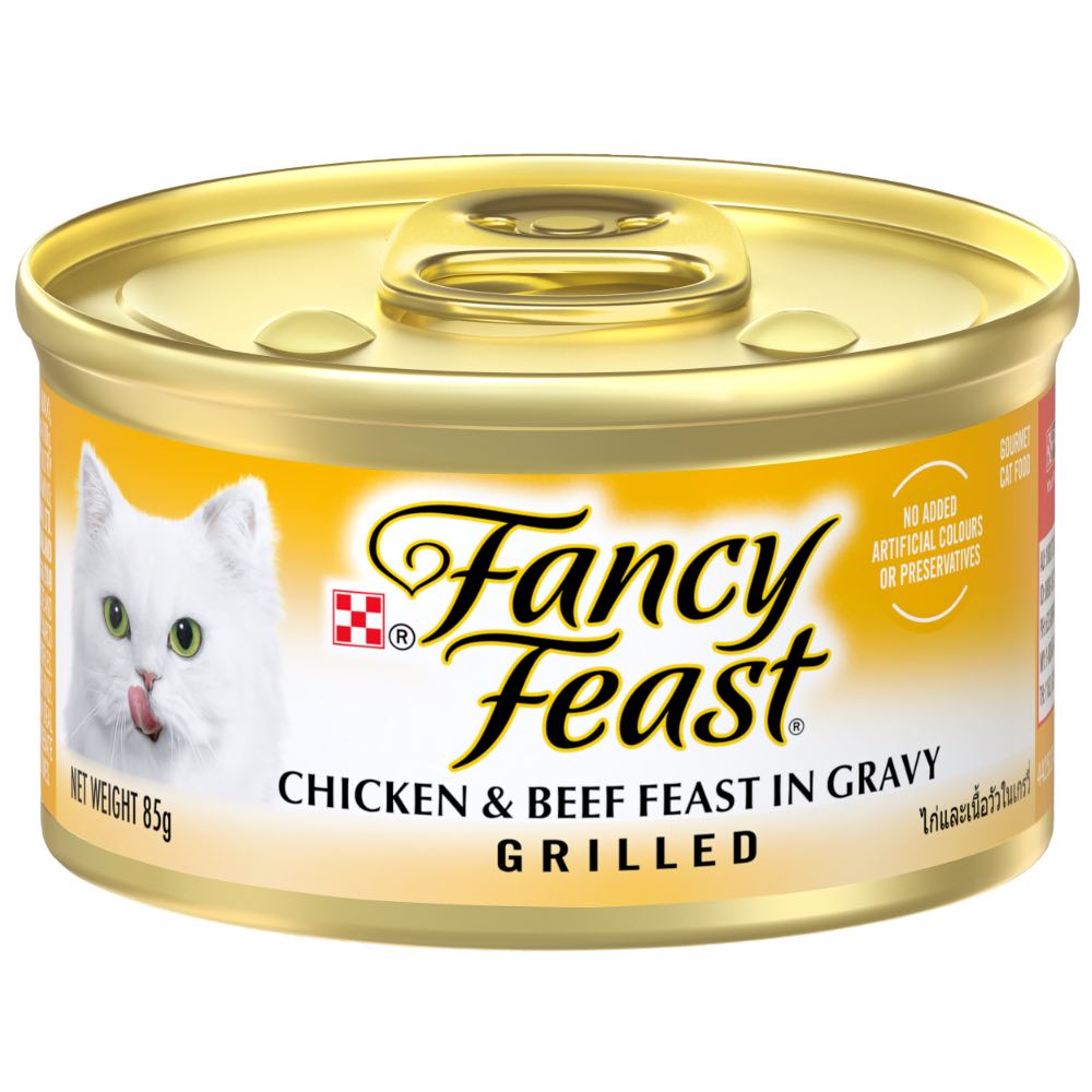 Fancy Feast Grilled Chicken & Beef Feast In Gravy Canned Cat Food 85g