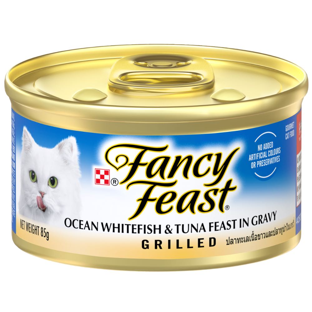 Fancy Feast Grilled Ocean Whitefish & Tuna Feast In Gravy Canned Cat Food 85g