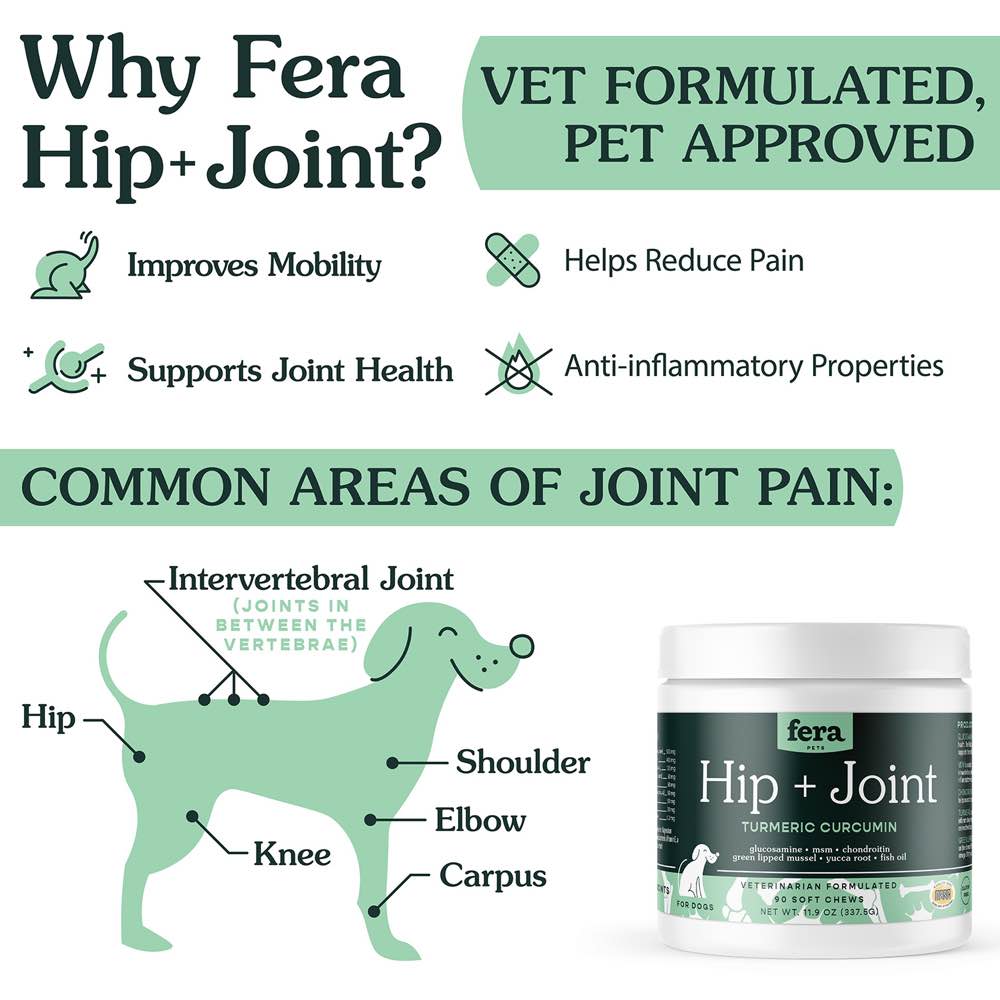 Fera Pets Hip + Joint Dog Supplement Chews 90ct