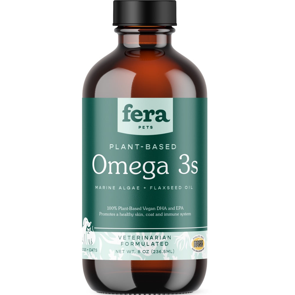 Fera Pets Plant-Based Omega 3s Algae + Flaxseed Oil Supplement For Cats & Dogs 8oz