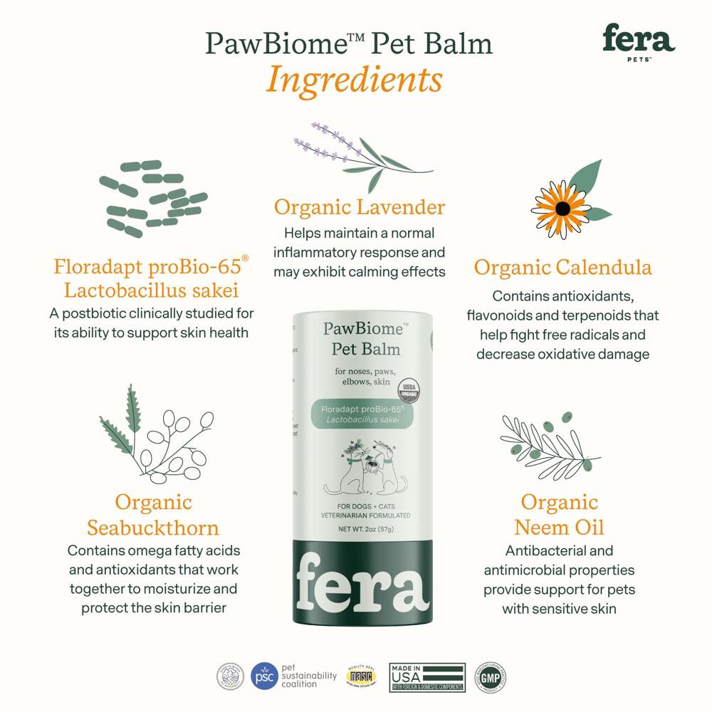 Fera Pets PawBiome Pet Balm For Cats & Dogs 2oz