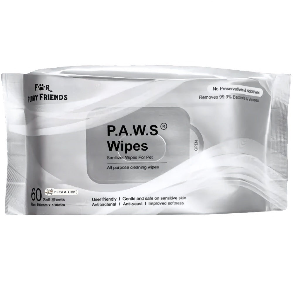 KOHE-VERSARY 8% OFF: For Furry Friends P.A.W.S Sanitizer Flea & Tick Repellent Dog Wipes 60pc