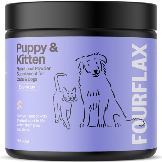 Fourflax Puppy & Kitten Nutritional Powder Supplement For Cats & Dogs 200g