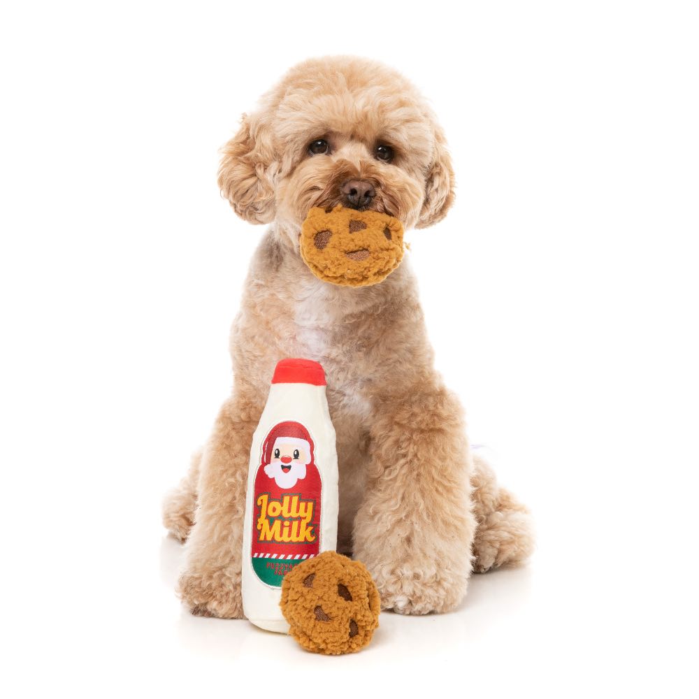 15% OFF: FuzzYard Christmas Jolly Milk & Cookies Plush Dog Toy (3pcs)