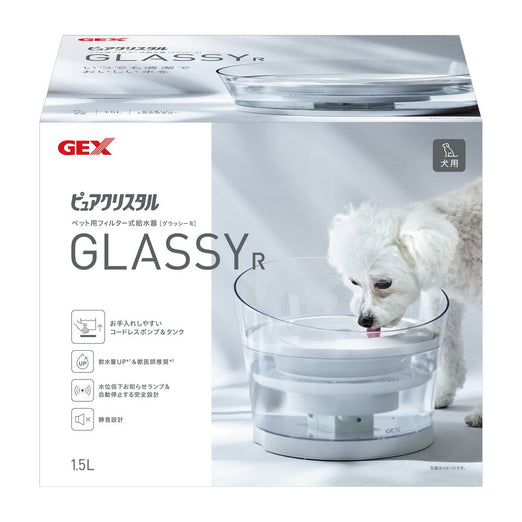 GEX Pure Crystal Glassy R Dog Drinking Fountain 1.5L