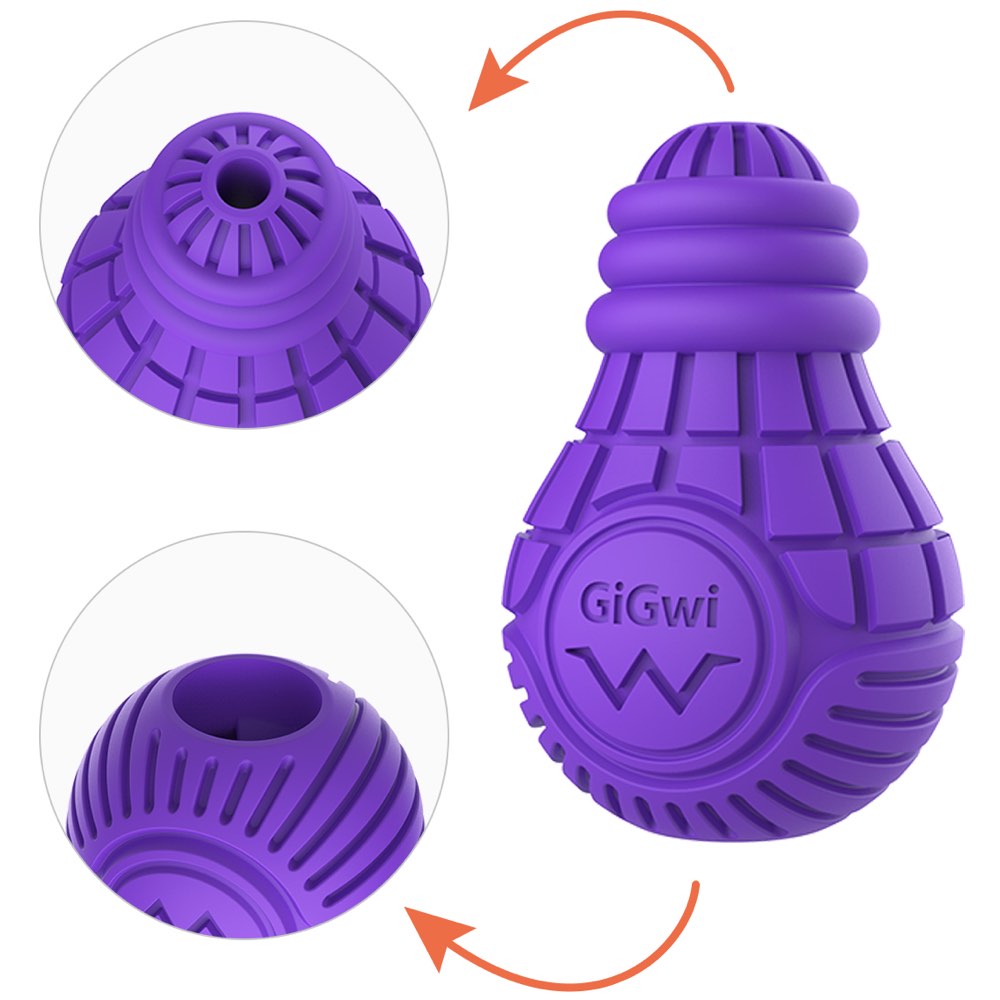 GiGwi Bulb Treat Dispenser Rubber Dog Toy (Large)