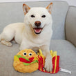 GiGwi Foody Friendz Interactive Plush Dog Toy (Hamburger & French Fries)