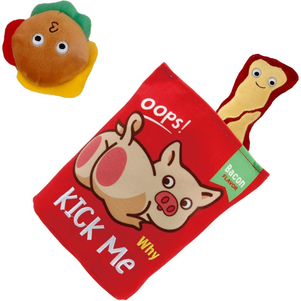 GiGwi Foody Friendz Interactive Plush Dog Toy (Pork Snack Bag)